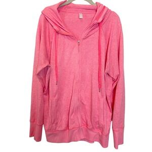 GapFit‎ Womens XL Pink Heathered Full Zip Hoodie Athletic Sweatshirt